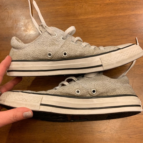 Gray and White Converse All-Stars - Picture 3 of 8